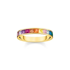 Thomas Sabo Jewellery Thomas Sabo Gold Plated Sterling Silver Colourful Stones Ring