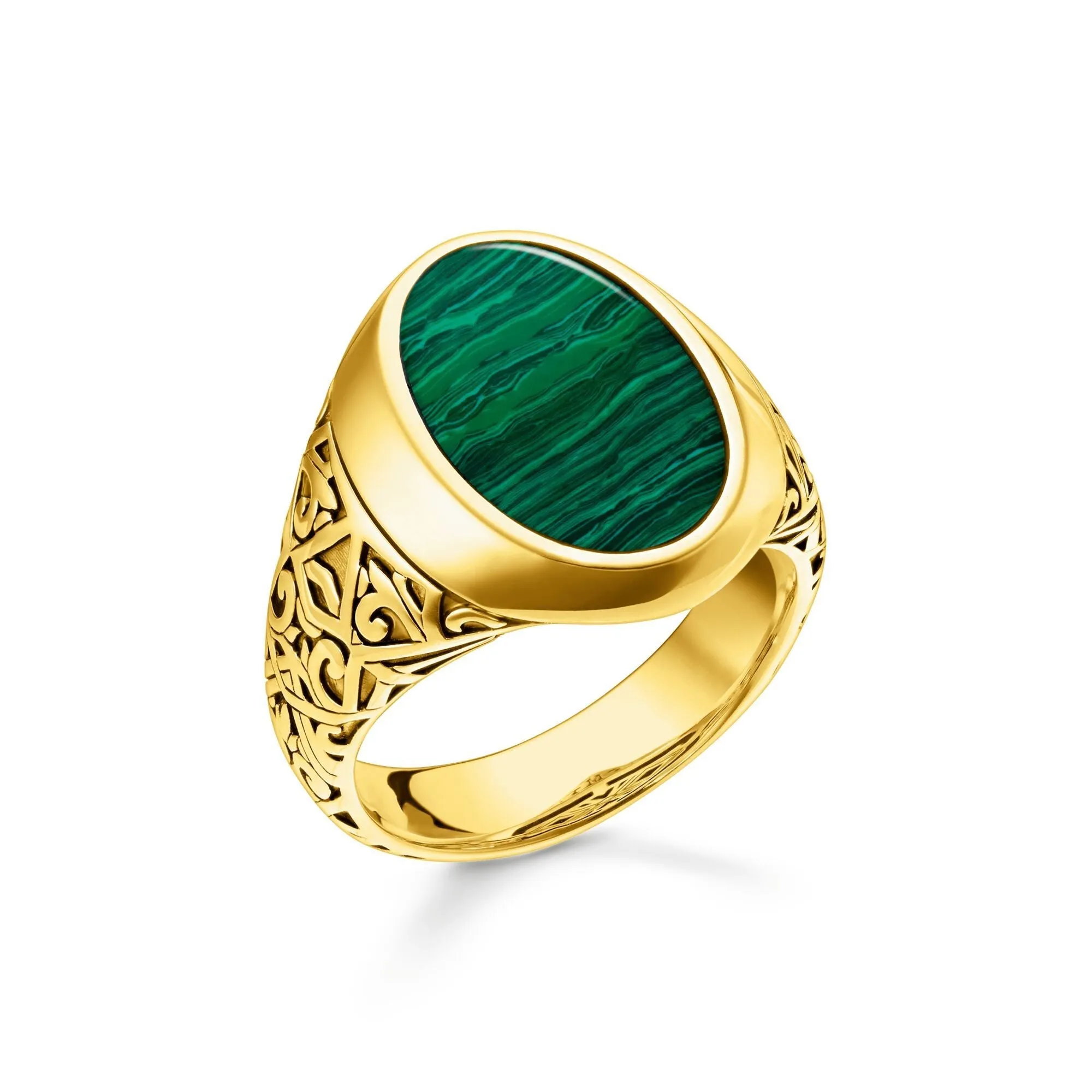 Thomas Sabo Jewellery Thomas Sabo Gold Plated Sterling Silver Green Ring