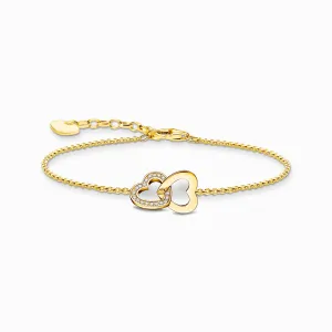 Thomas Sabo Jewellery Thomas Sabo Gold Plated Sterling Silver Intertwined Hearts Bracelet