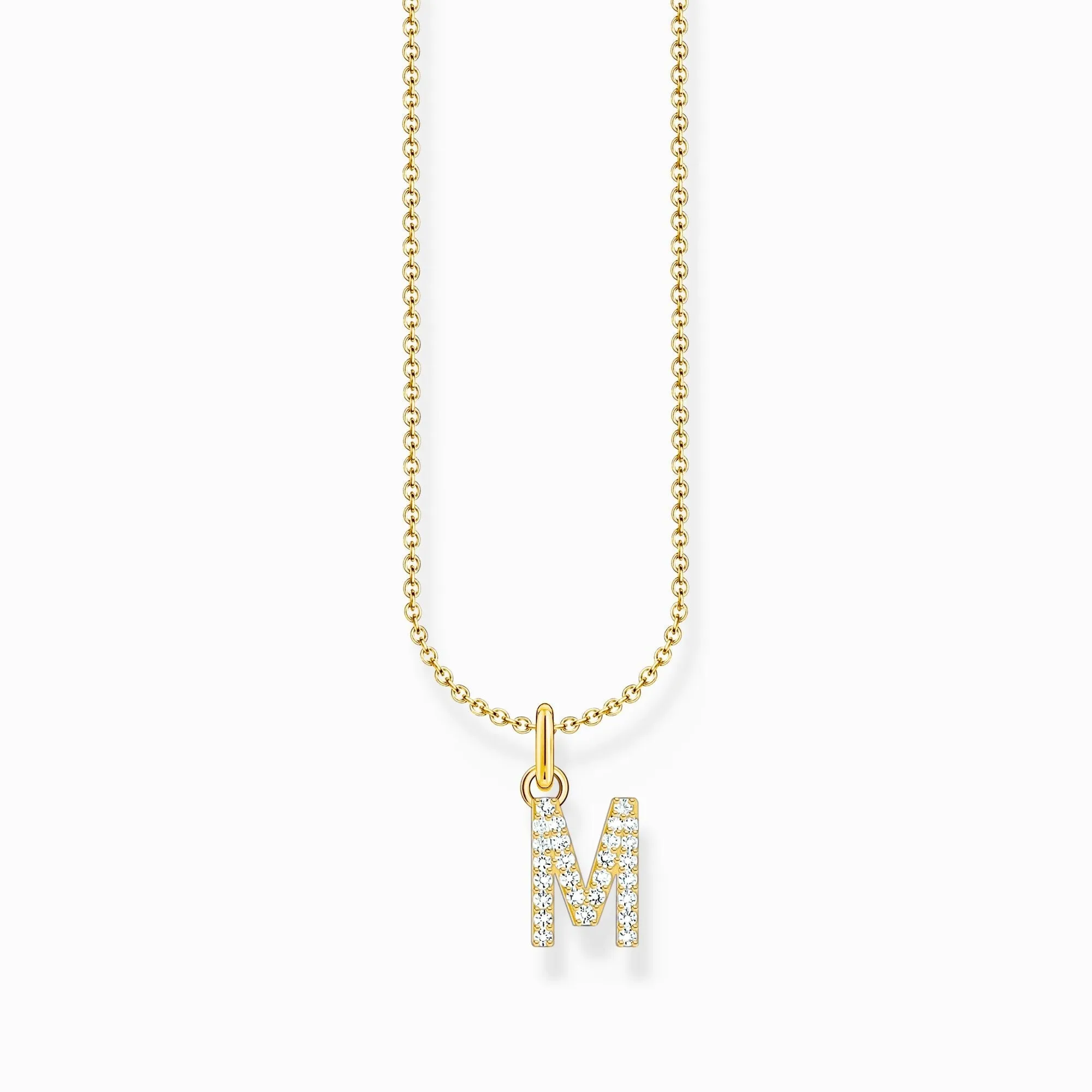 Thomas Sabo Jewellery Thomas Sabo Gold Plated Sterling Silver Letter M Necklace