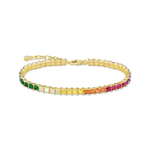 Thomas Sabo Jewellery Thomas Sabo Gold Plated Sterling Silver Tennis Colourful Stone Bracelet