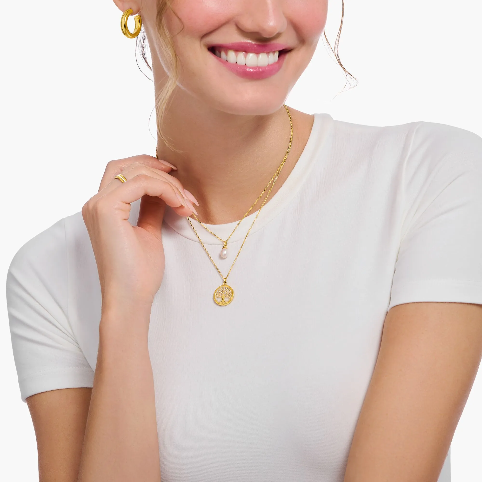 Thomas Sabo Jewellery Thomas Sabo Gold Plated Sterling Silver Tree of Love Necklace