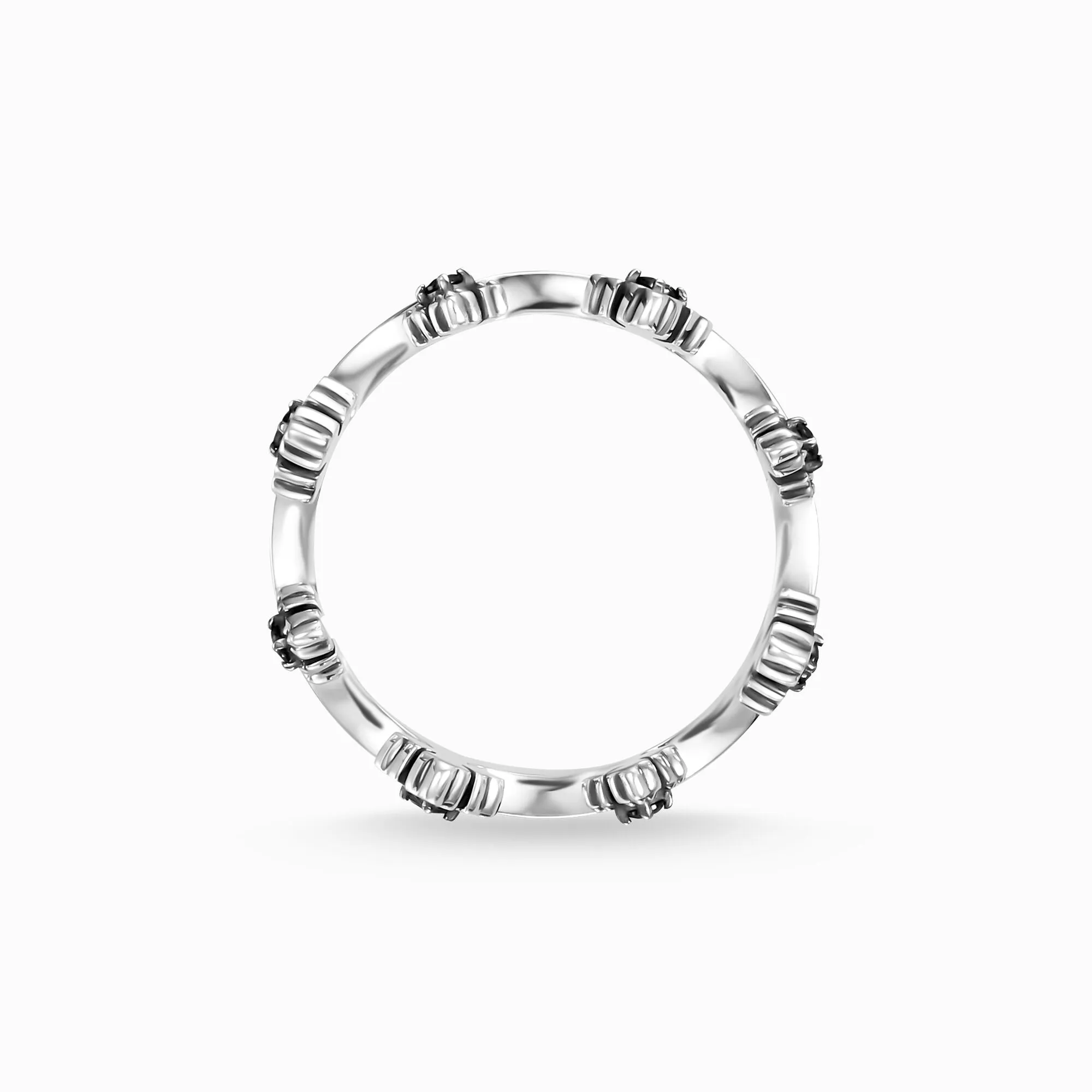 Thomas Sabo Jewellery Thomas Sabo Rebel At Heart Sterling Silver Black CZ Crown Ring