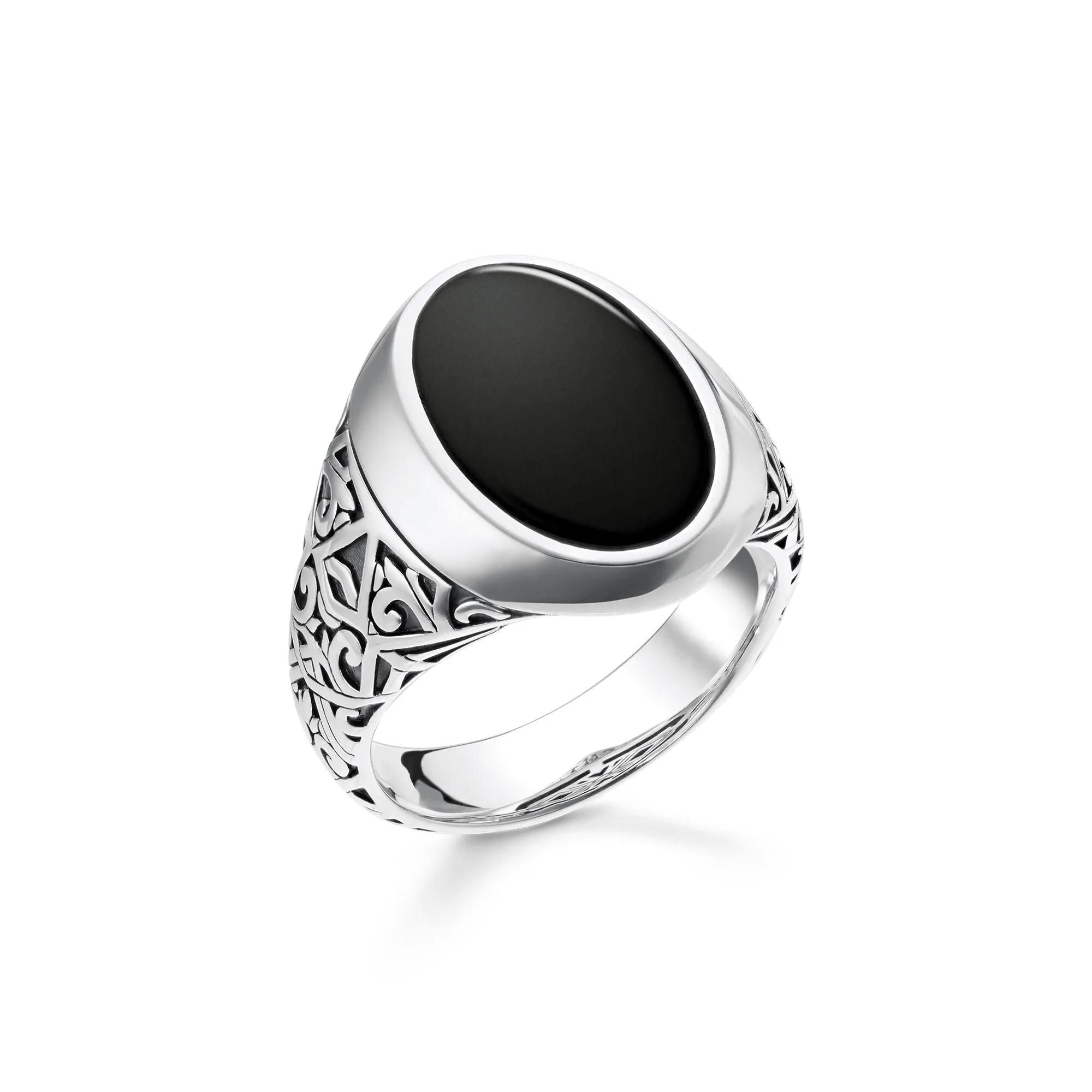 Thomas Sabo Jewellery Thomas Sabo Rebel At Heart Sterling Silver Black Onyx Signet Ring
