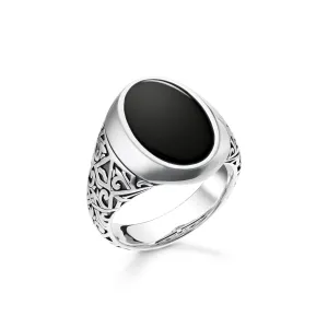 Thomas Sabo Jewellery Thomas Sabo Rebel At Heart Sterling Silver Black Onyx Signet Ring