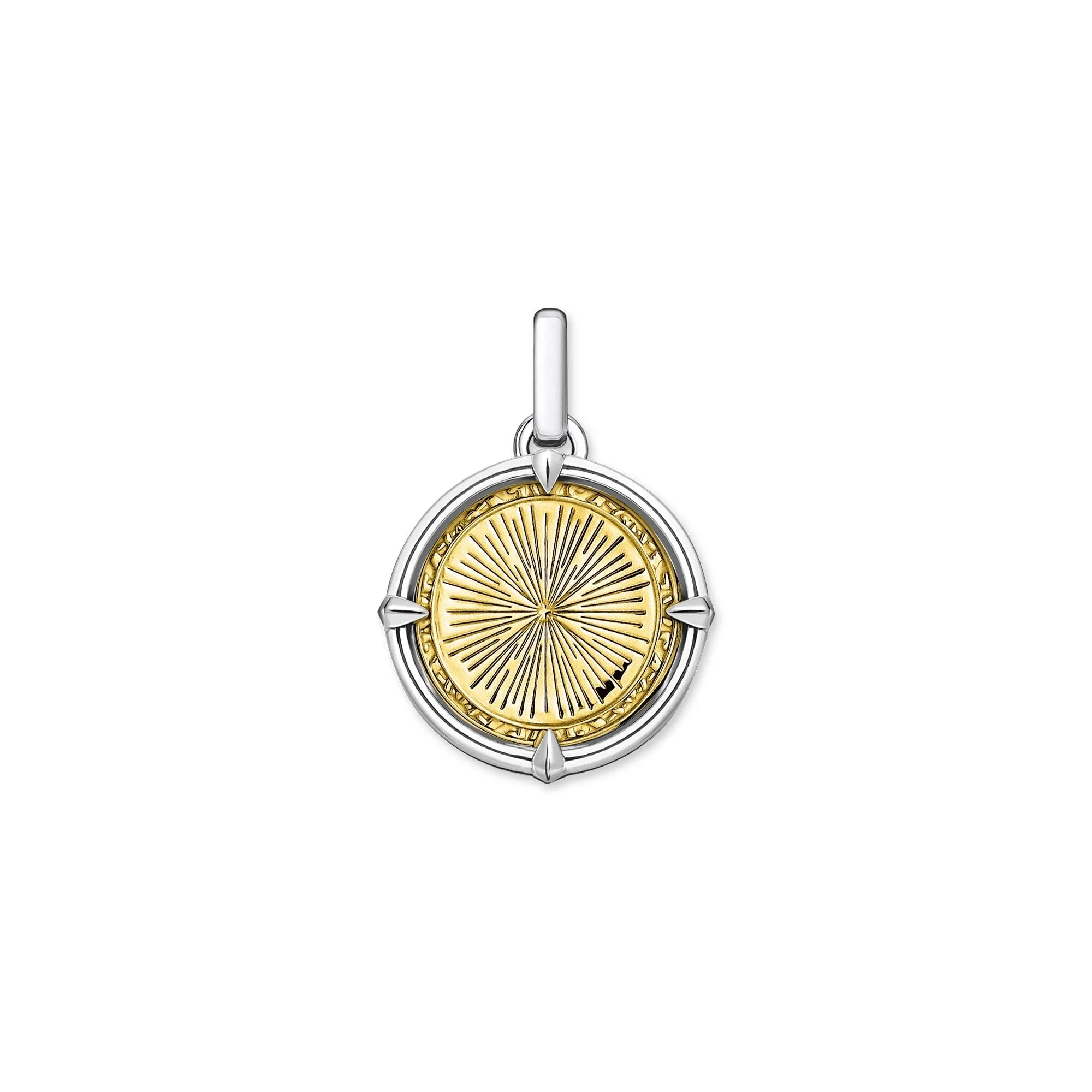 Thomas Sabo Jewellery Thomas Sabo Rebel At Heart Sterling Silver Yellow Gold Plated Love Faith Hope Pendant