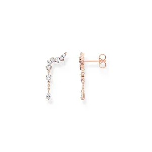 Thomas Sabo Jewellery Thomas Sabo Rose Gold Plated Sterling Silver Ice Crystal Ear Climber Earrings