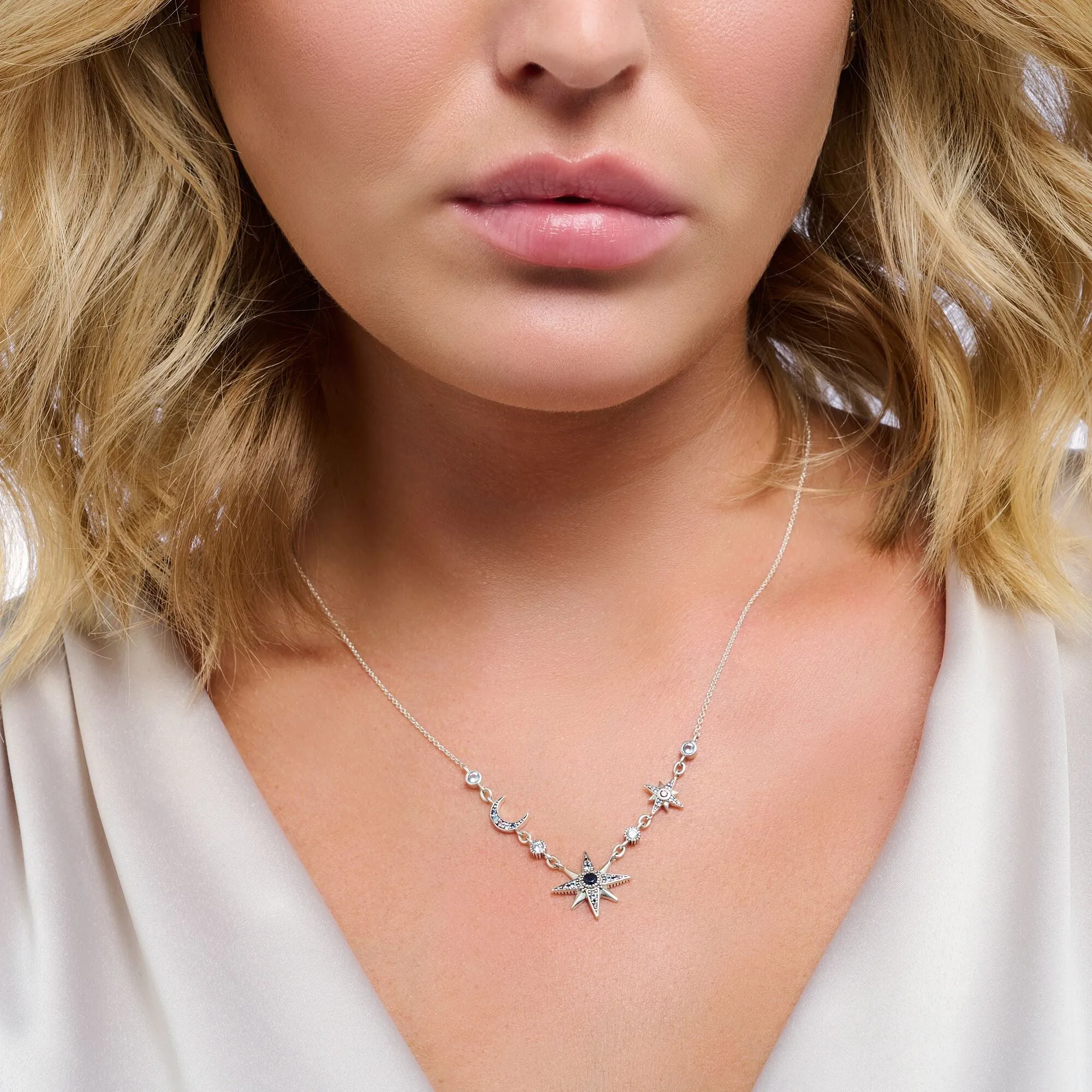 Thomas Sabo Jewellery Thomas Sabo Royalty Sterling Silver Star and Moon Necklace