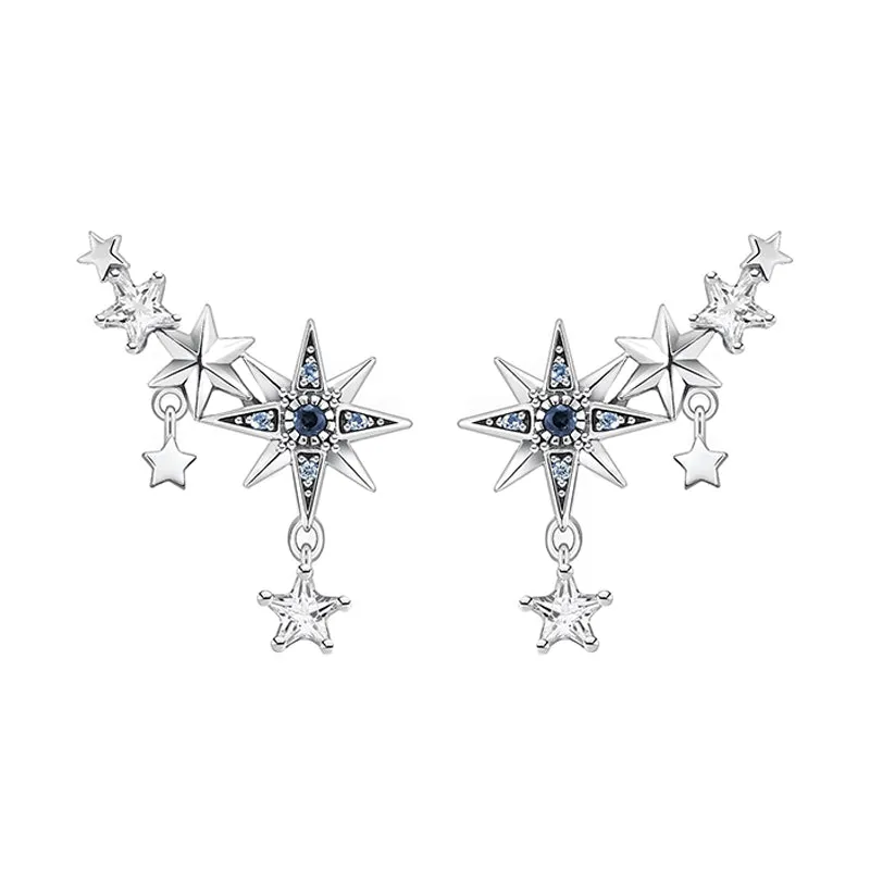 Thomas Sabo Jewellery Thomas Sabo Royalty Sterling Silver Star Climber Earrings