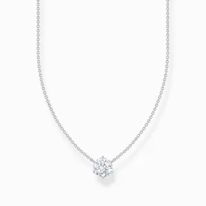 Thomas Sabo Jewellery Thomas Sabo Sterling Silver Circle White Zirconia Necklace