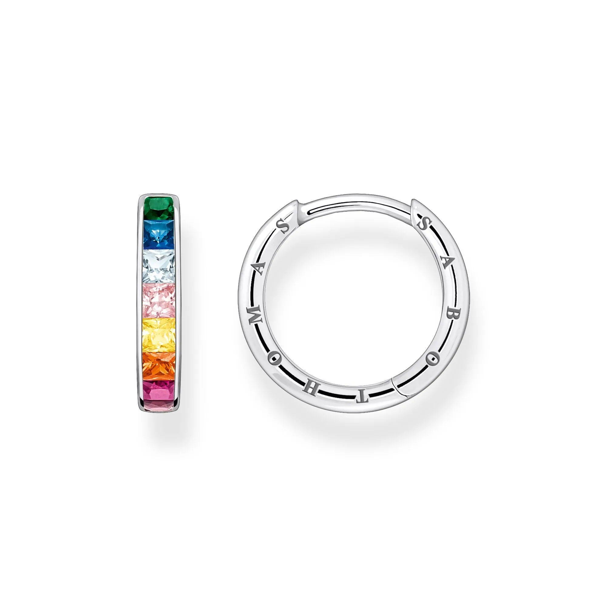 Thomas Sabo Jewellery Thomas Sabo Sterling Silver Colourful Stone Hoop Earrings