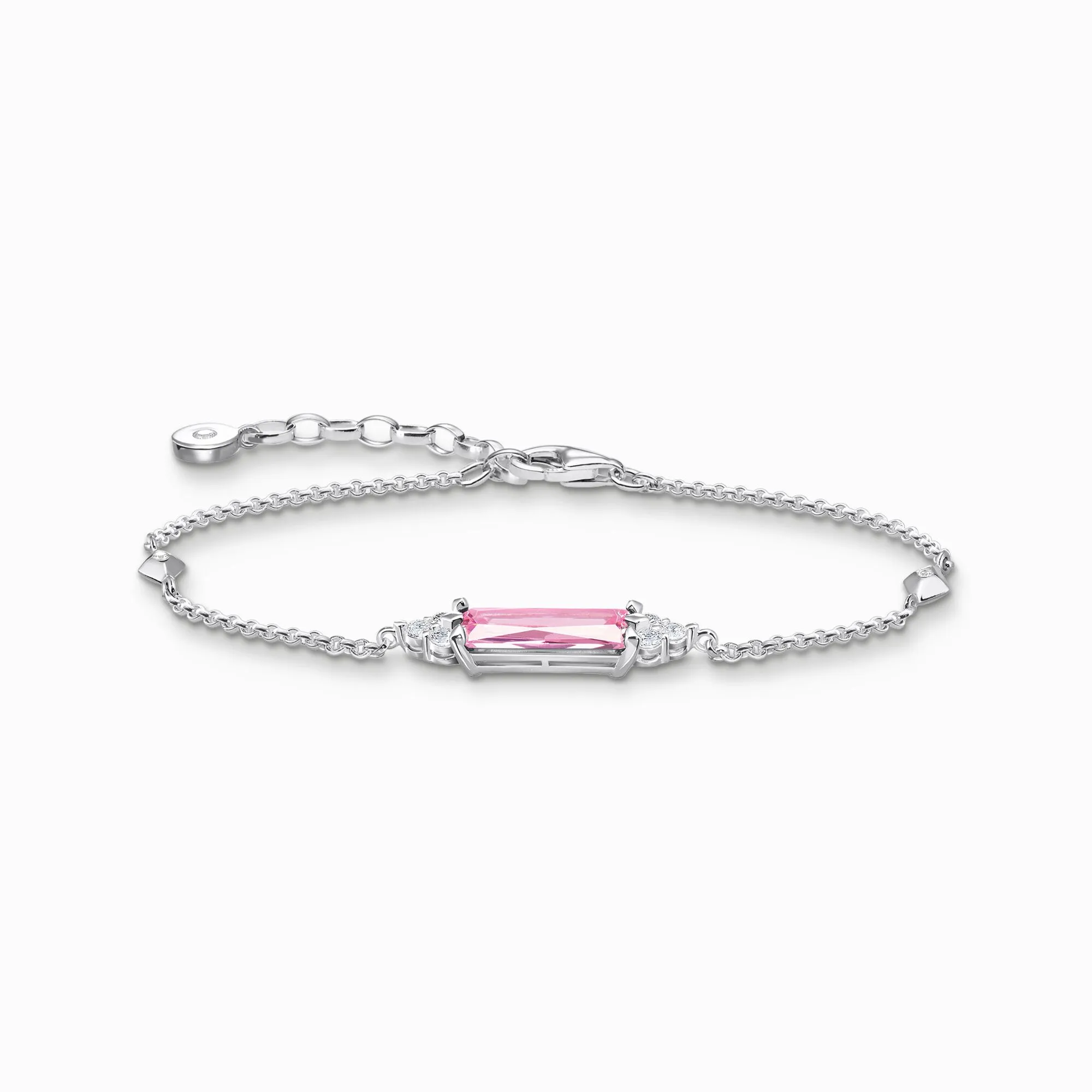 Thomas Sabo Jewellery Thomas Sabo Sterling Silver Pink White Stones Bracelet