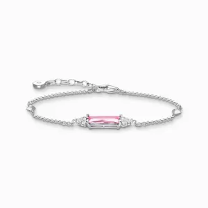 Thomas Sabo Jewellery Thomas Sabo Sterling Silver Pink White Stones Bracelet