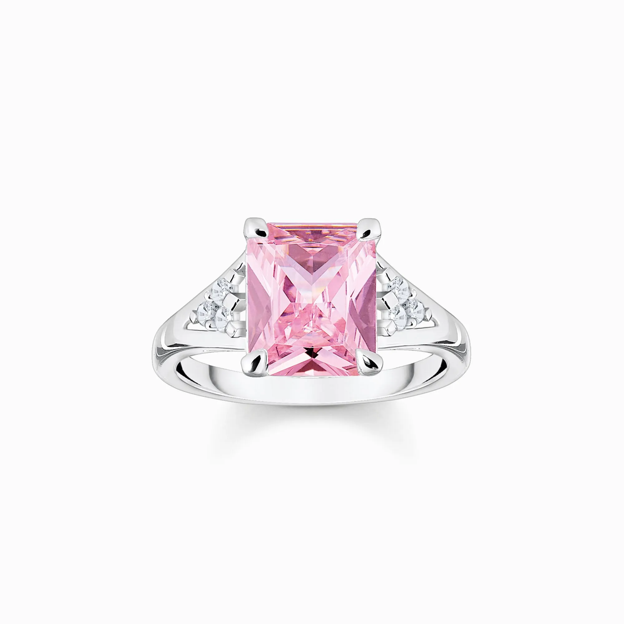 Thomas Sabo Jewellery Thomas Sabo Sterling Silver Pink White Stones Ring