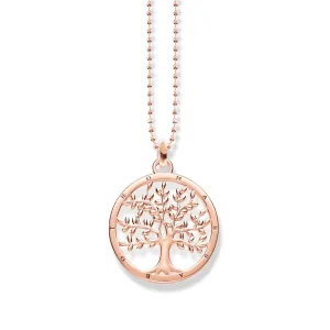 Thomas Sabo Jewellery Thomas Sabo Sterling Silver Rose Gold Plated Tree Of Love Necklace