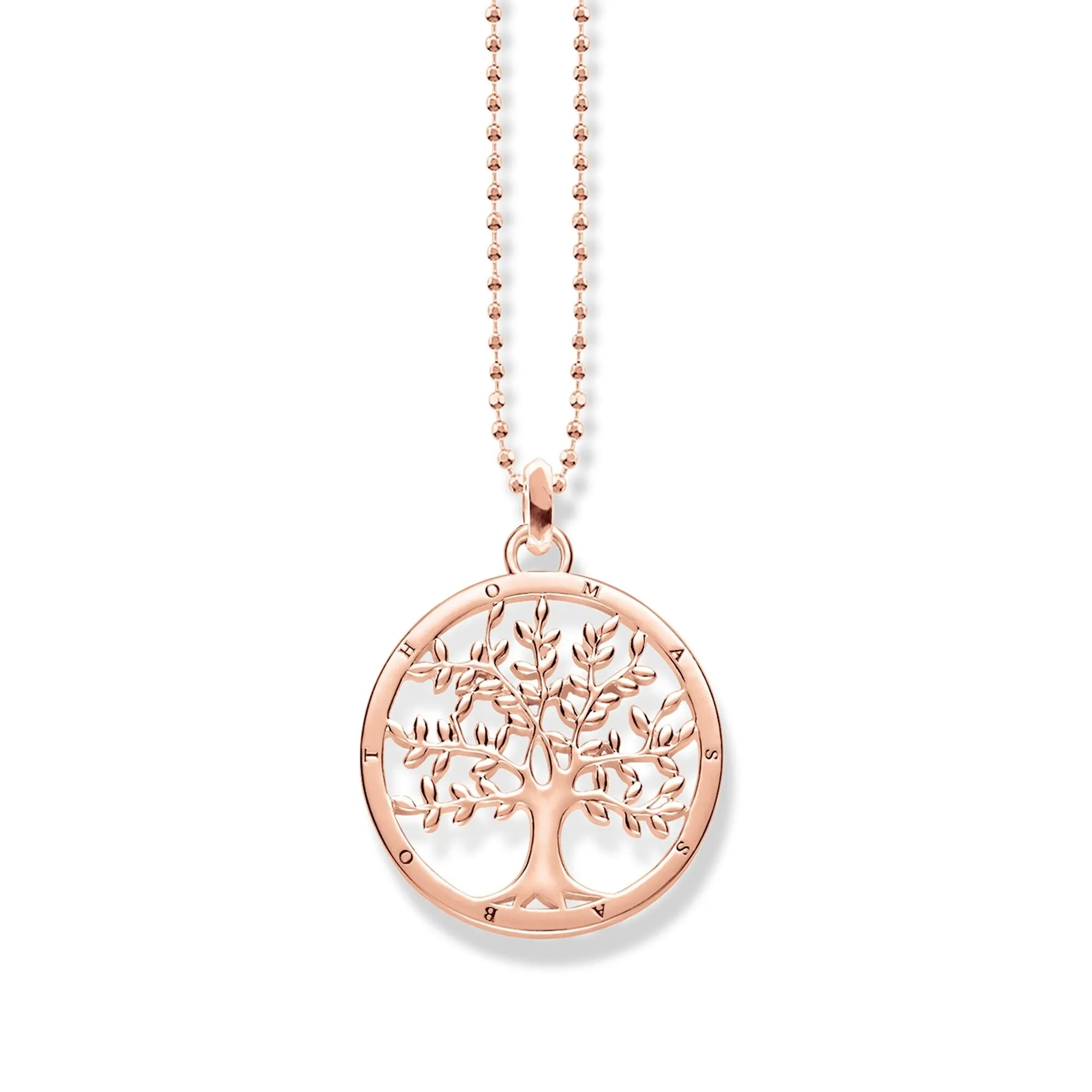 Thomas Sabo Jewellery Thomas Sabo Sterling Silver Rose Gold Plated Tree Of Love Necklace