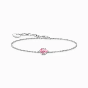 Thomas Sabo Jewellery Thomas Sabo Sterling Silver Teardrop Pink Zirconia Bracelet