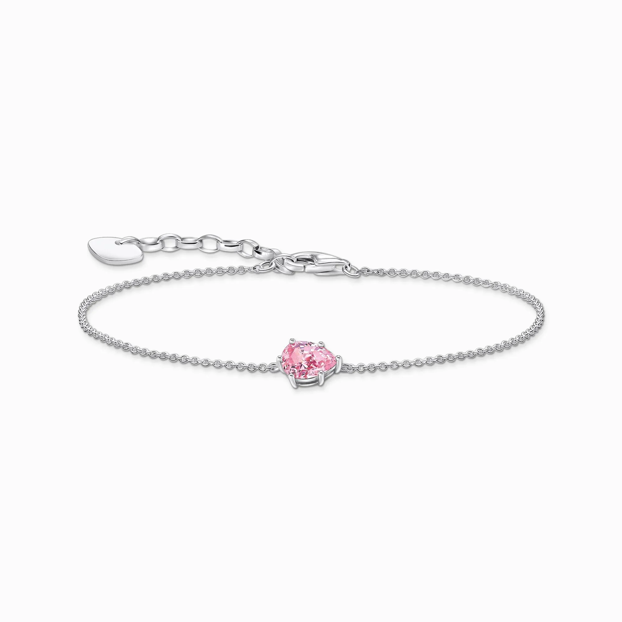 Thomas Sabo Jewellery Thomas Sabo Sterling Silver Teardrop Pink Zirconia Bracelet