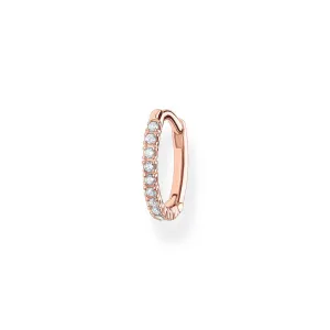 Thomas Sabo Silver Jewellery Rose Plated Sterling Silver Thomas Sabo Charm Club Zirconia Hoop * 1 Earring Only*