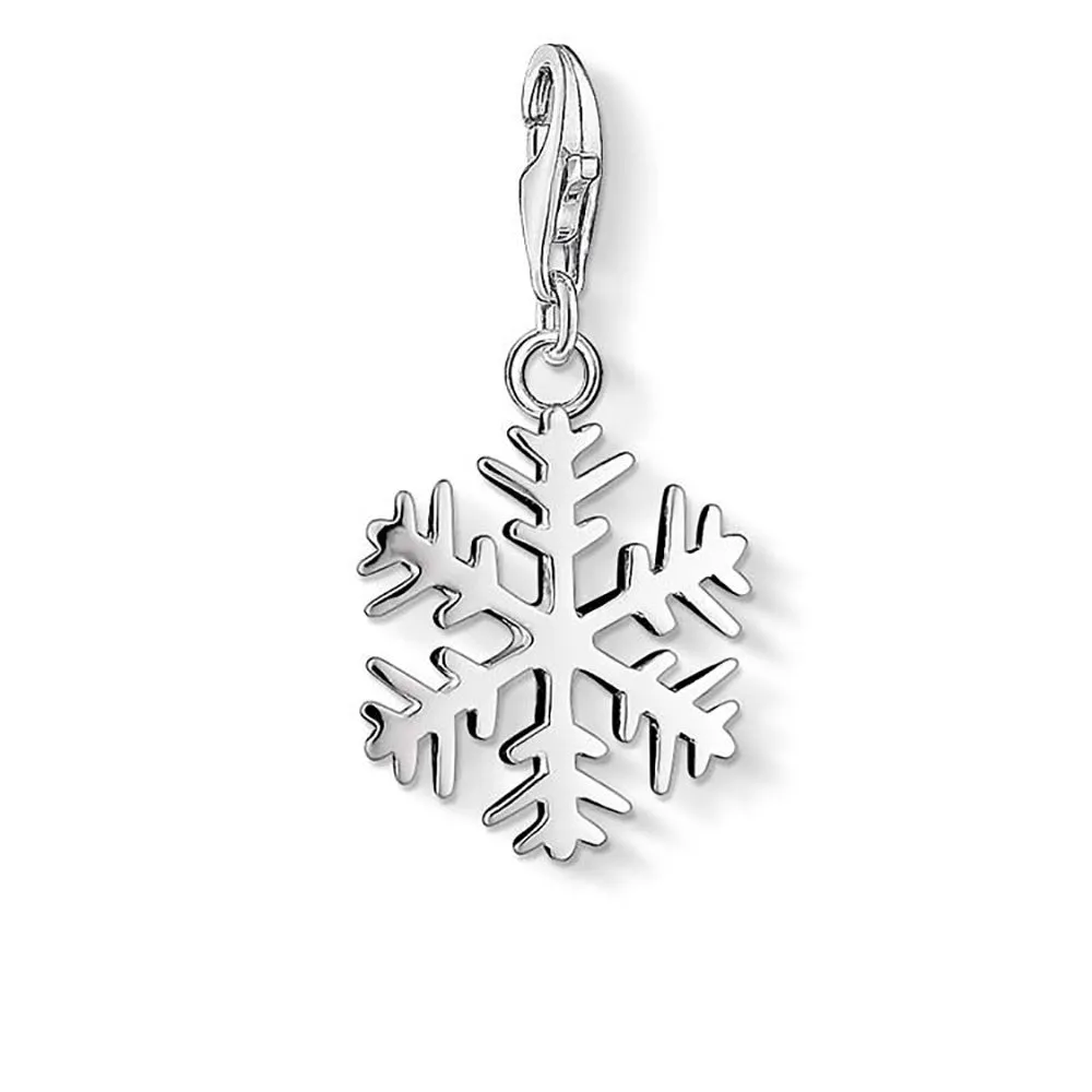 Thomas Sabo Silver Jewellery Sterling Silver Thomas Sabo Charm Club Snow Crystal