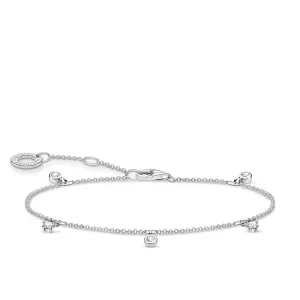 Thomas Sabo Silver Jewellery Sterling Silver Thomas Sabo Charm Club Zirconia Bracelet 16-19cm
