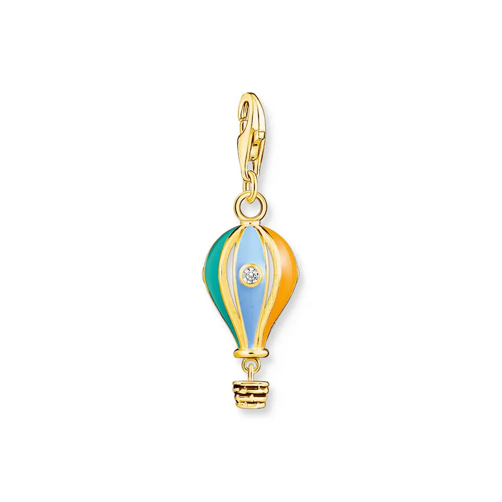 Thomas Sabo Silver Jewellery Thomas Sabo Charm Club Sterling Silver Gold Plated Coloured Hot Air Balloon Charm