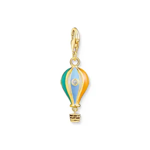 Thomas Sabo Silver Jewellery Thomas Sabo Charm Club Sterling Silver Gold Plated Coloured Hot Air Balloon Charm