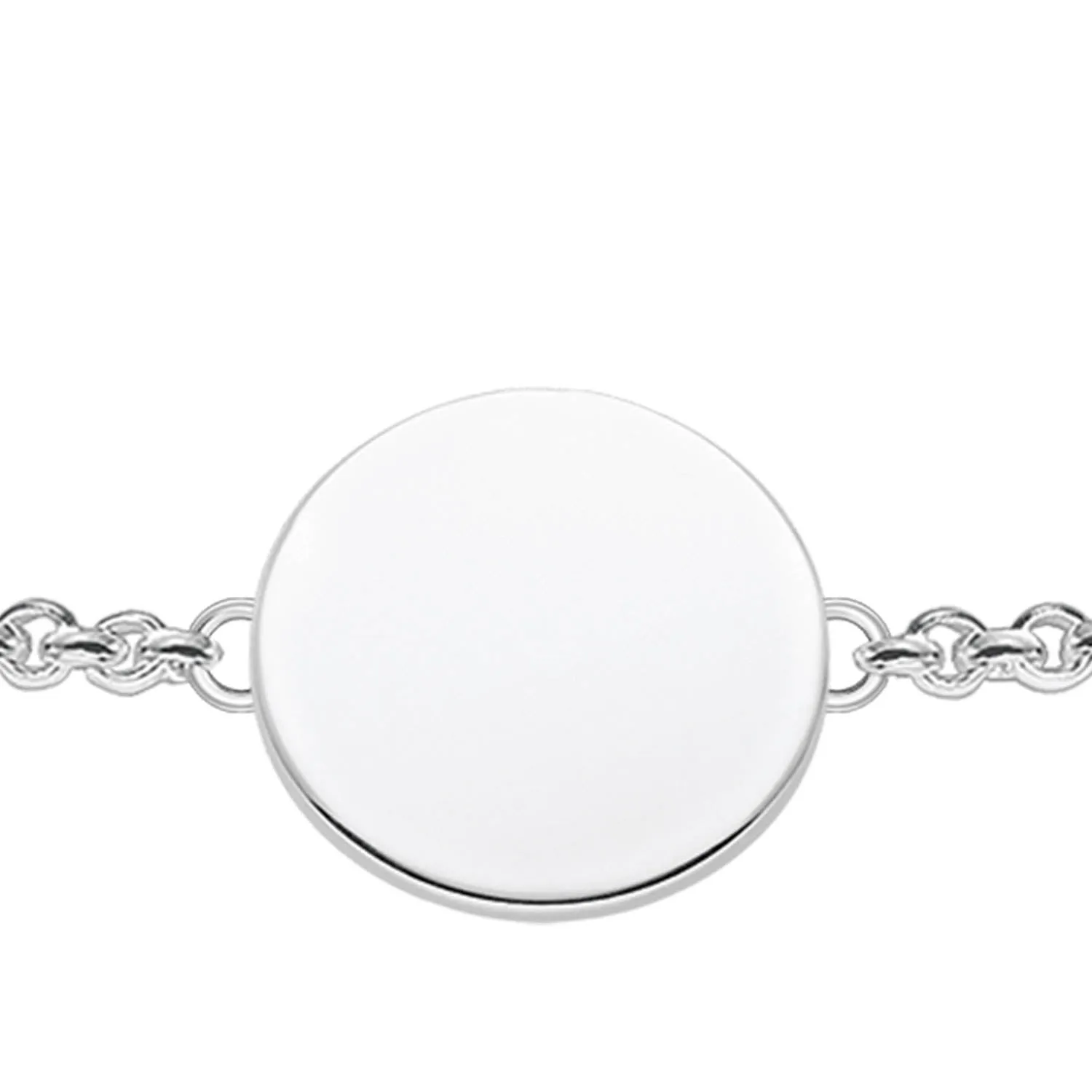 Thomas Sabo Silver Jewellery Thomas Sabo Engrav Sterling Silver Small Disc 16-19cm Bracelet