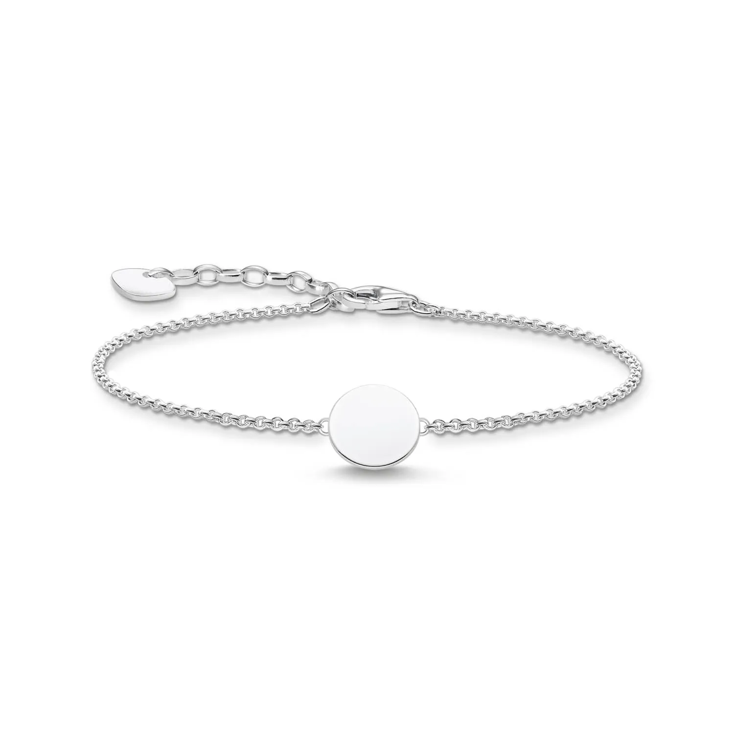 Thomas Sabo Silver Jewellery Thomas Sabo Engrav Sterling Silver Small Disc 16-19cm Bracelet