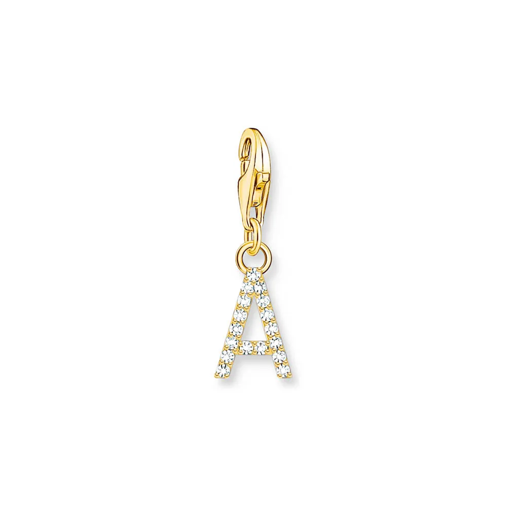 Thomas Sabo Silver Jewellery Thomas Sabo Gold Plated Sterling Silver Charmista Letter "A" Charm