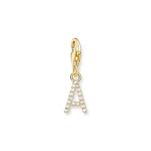 Thomas Sabo Silver Jewellery Thomas Sabo Gold Plated Sterling Silver Charmista Letter "A" Charm