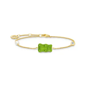 Thomas Sabo Silver Jewellery Thomas Sabo Gold Plated Sterling Silver Haribo Apple Green Bear 16-19cm Bracelet