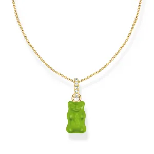 Thomas Sabo Silver Jewellery Thomas Sabo Gold Plated Sterling Silver Haribo Apple Green Bear Pendant On 40-45cm Chain