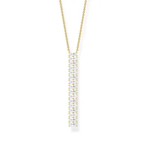 Thomas Sabo Silver Jewellery Thomas Sabo Heritage Gold Plated Sterling Silver CZ Bar on 40-45cm Chain