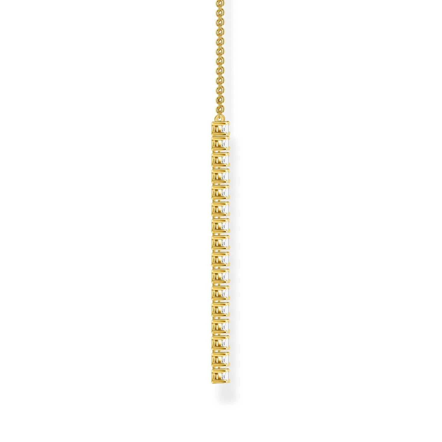 Thomas Sabo Silver Jewellery Thomas Sabo Heritage Gold Plated Sterling Silver CZ Bar on 40-45cm Chain