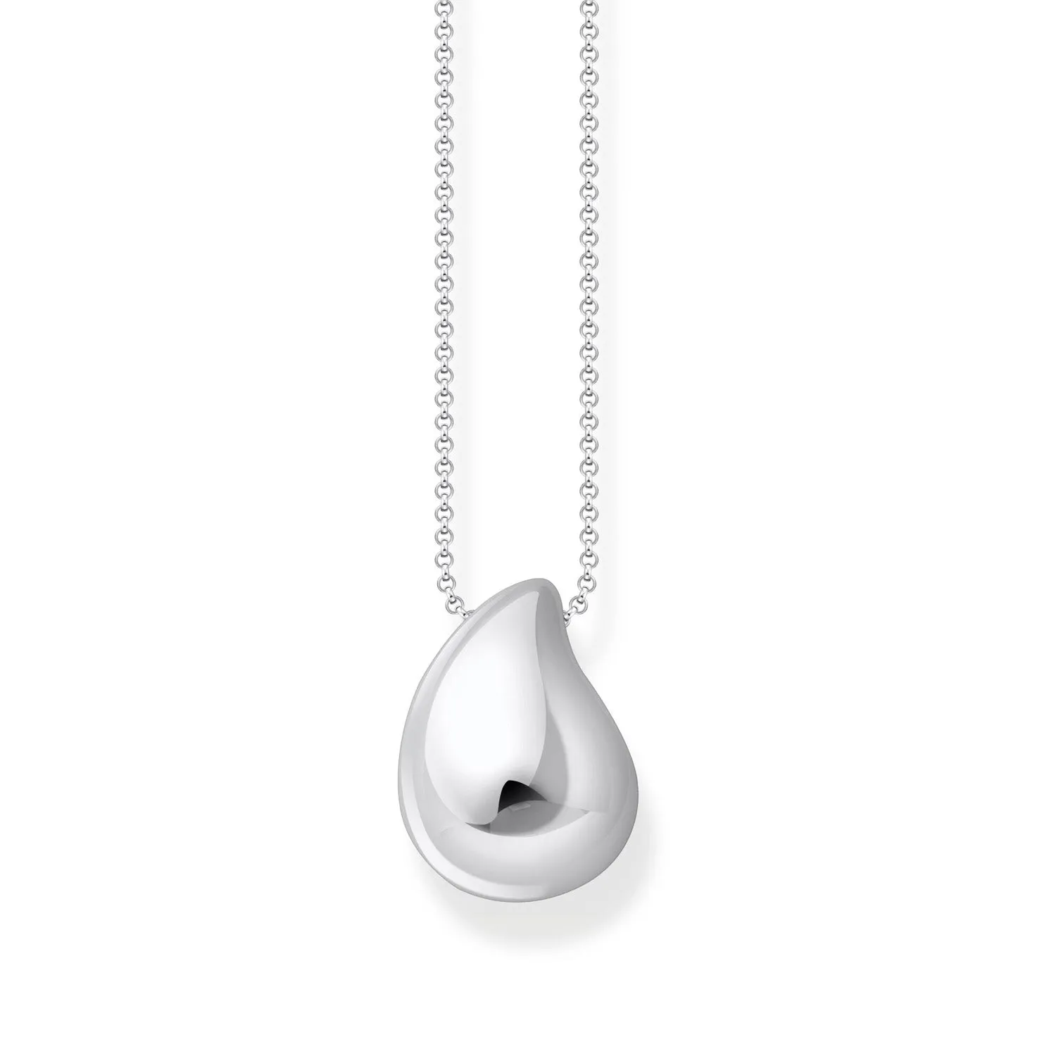 Thomas Sabo Silver Jewellery Thomas Sabo Sterling Silver Bold Organic Drop Pendant On 45-50cm Chain