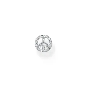 Thomas Sabo Silver Jewellery Thomas Sabo Sterling Silver Charm Club Peace CZ Stud Earring *1 Piece Only*