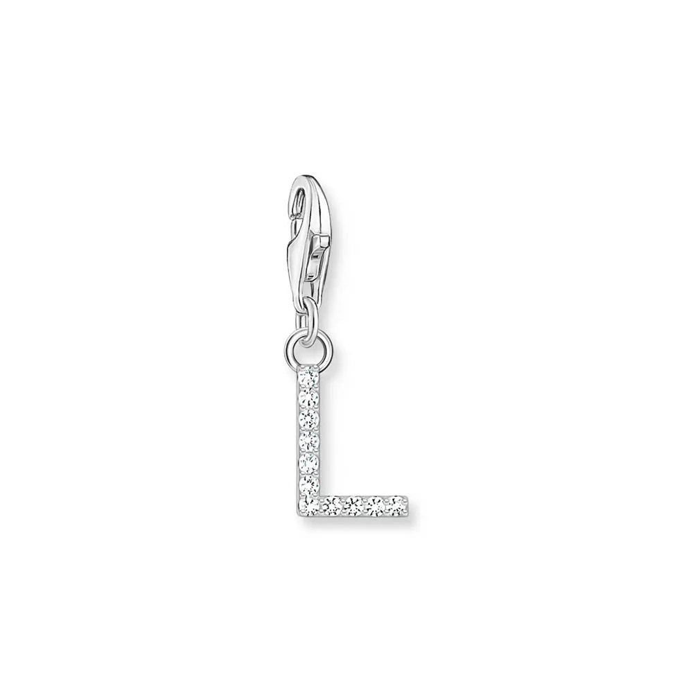 Thomas Sabo Silver Jewellery Thomas Sabo Sterling Silver Charmista CZ Letter "L" Charm
