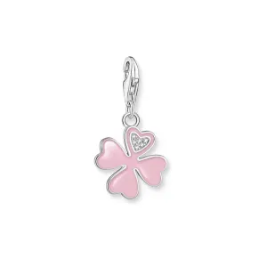 Thomas Sabo Silver Jewellery Thomas Sabo Sterling Silver Charmista Pink Clover Leaf CZ Charm