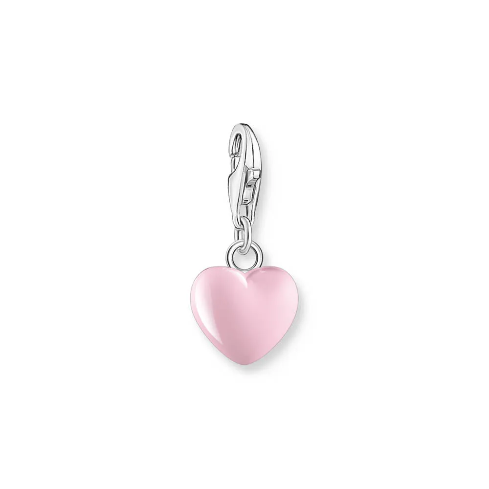 Thomas Sabo Silver Jewellery Thomas Sabo Sterling Silver Charmista Pink Enamel Heart Charm