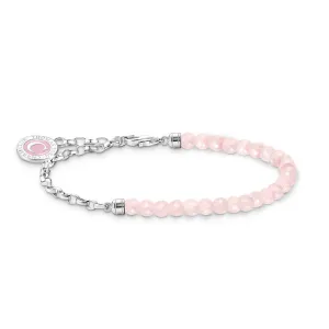 Thomas Sabo Silver Jewellery Thomas Sabo Sterling Silver Charmista Rose Quartz 10-13cm Bracelet
