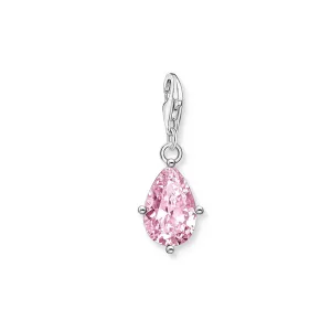 Thomas Sabo Silver Jewellery Thomas Sabo Sterling Silver Charmista Teardrop Pink CZ Charm