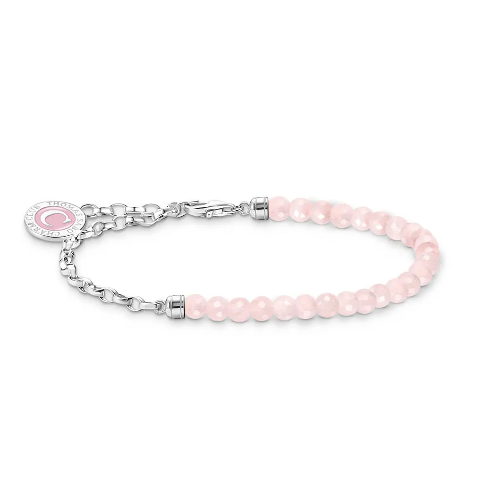Thomas Sabo Silver Jewellery Thomas Sabo Sterling Silver Charmita Rose Quartz 16-19cm Bracelet