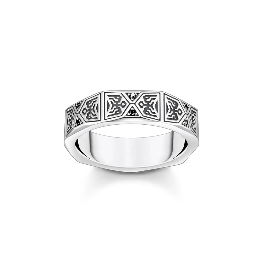 Thomas Sabo Silver Jewellery Thomas Sabo Sterling Silver Faceted Band Ring