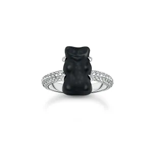 Thomas Sabo Silver Jewellery Thomas Sabo Sterling Silver Haribo Cubic Zirconia Black Bear Ring