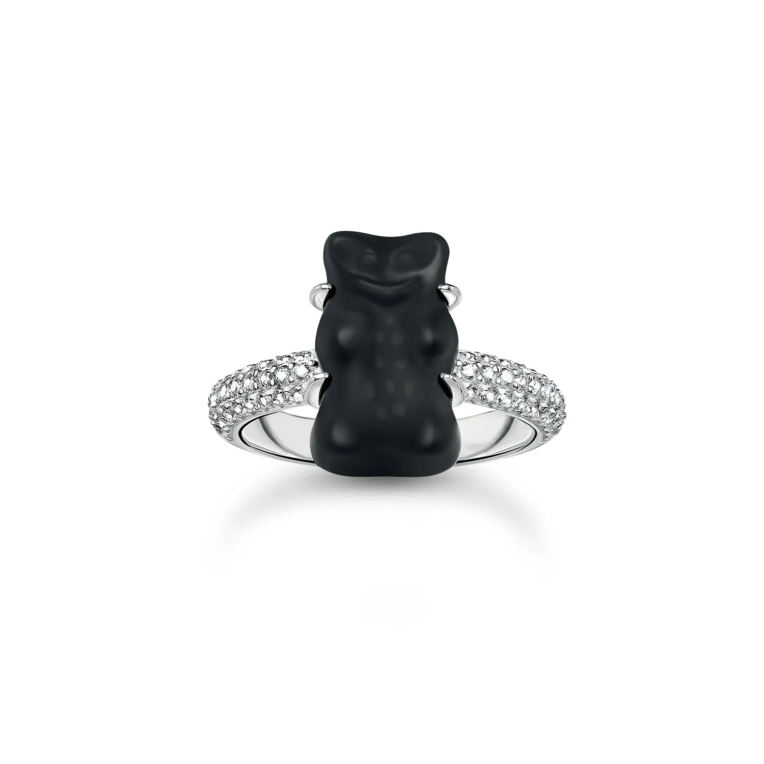 Thomas Sabo Silver Jewellery Thomas Sabo Sterling Silver Haribo Cubic Zirconia Black Bear Ring