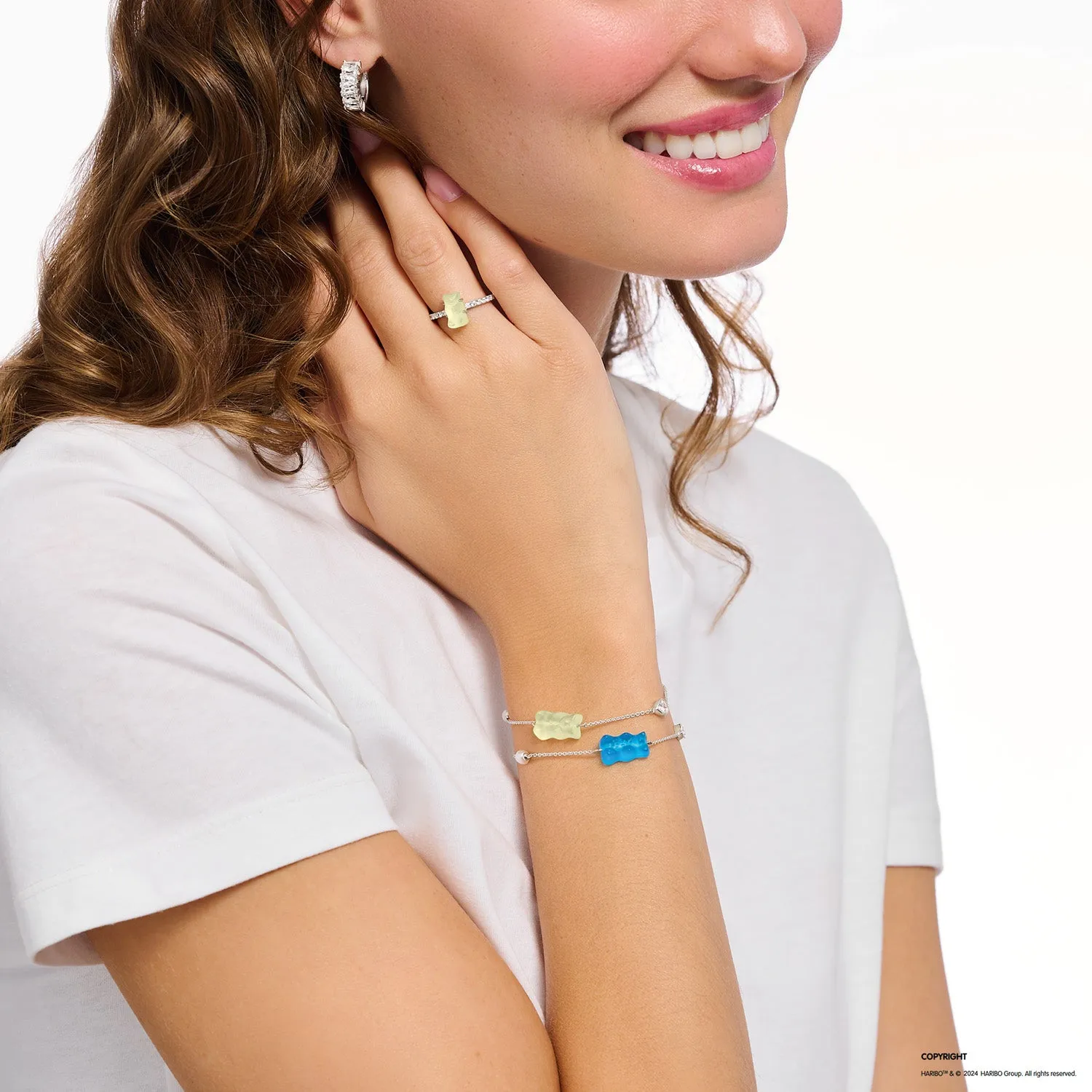 Thomas Sabo Silver Jewellery Thomas Sabo Sterling Silver Haribo pineapple White Bear 16-19cm Bracelet