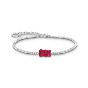 Thomas Sabo Silver Jewellery Thomas Sabo Sterling Silver Haribo Red Bear Cubic Zirconia Tennis 16-19cm Bracelet