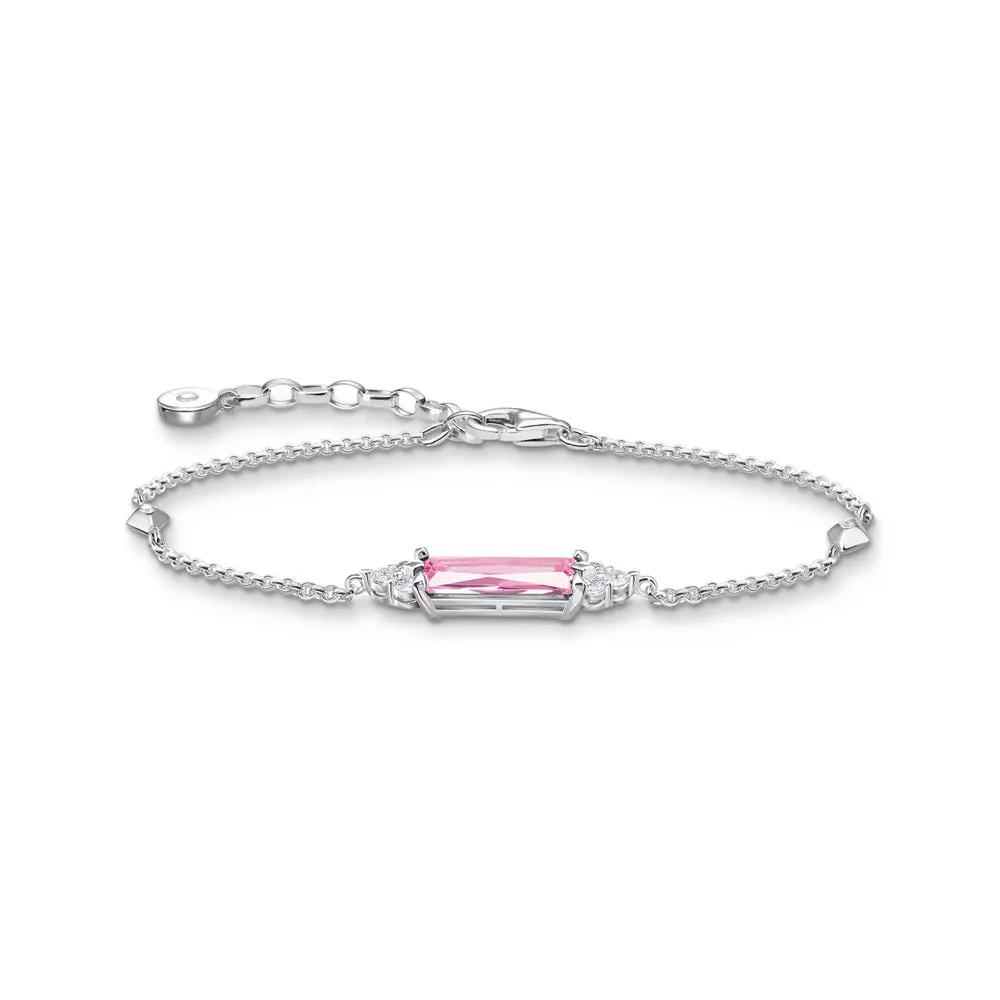 Thomas Sabo Silver Jewellery Thomas Sabo Sterling Silver Heritage Pink CZ 16-19cm Bracelet