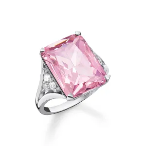 Thomas Sabo Silver Jewellery Thomas Sabo Sterling Silver Heritage Pink Stone Ring